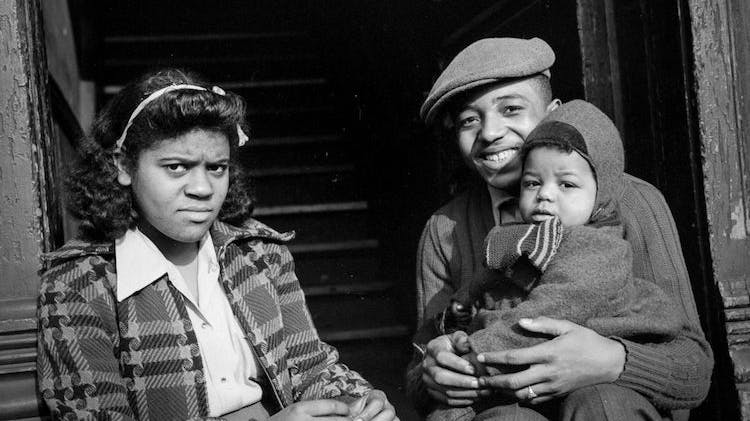Black-and-white historical photograph from Edwin Rosskam's 1941 South Side Chicago series; exact scene details to be confirmed in production.